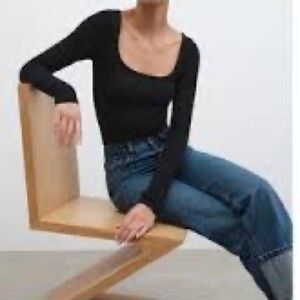 MARCELLA NYC Black Long Sleeve Shelly Top Size Medium Like New